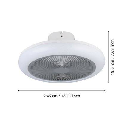 Eglo - Ventilador de techo LED regulable LED/25,5W/230V gris + mando a distancia