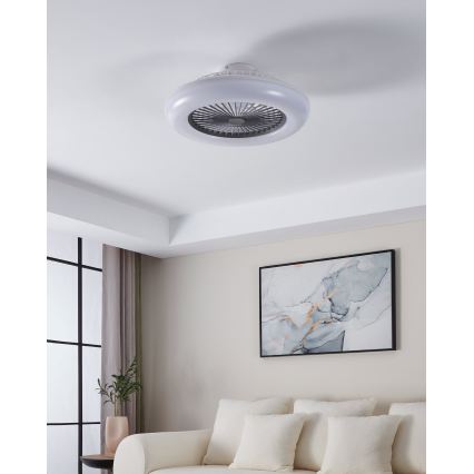 Eglo - Ventilador de techo LED regulable 3xLED/12,6W/230V 2700-6500K Ø 55 cm gris + mando a distancia