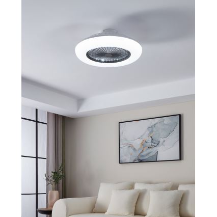 Eglo - Ventilador de techo LED regulable 3xLED/12,6W/230V 2700-6500K Ø 55 cm gris + mando a distancia