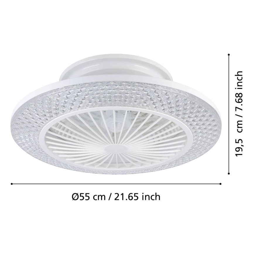 Eglo - Ventilador de techo LED regulable 3xLED/12,6W/230V 2700-6500K Ø 55 cm blanco + mando a distancia