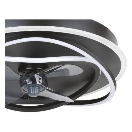 Eglo - Ventilador de techo LED regulable 4xLED/9W/230V 2700-6500K Ø 50 cm negro + mando a distancia