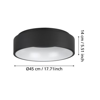 Eglo - Plafón LED regulable LED/25,5W/230V 3000K negro