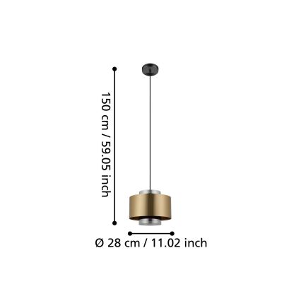 Eglo - Lámpara colgante 1xE27/40W/230V dorado