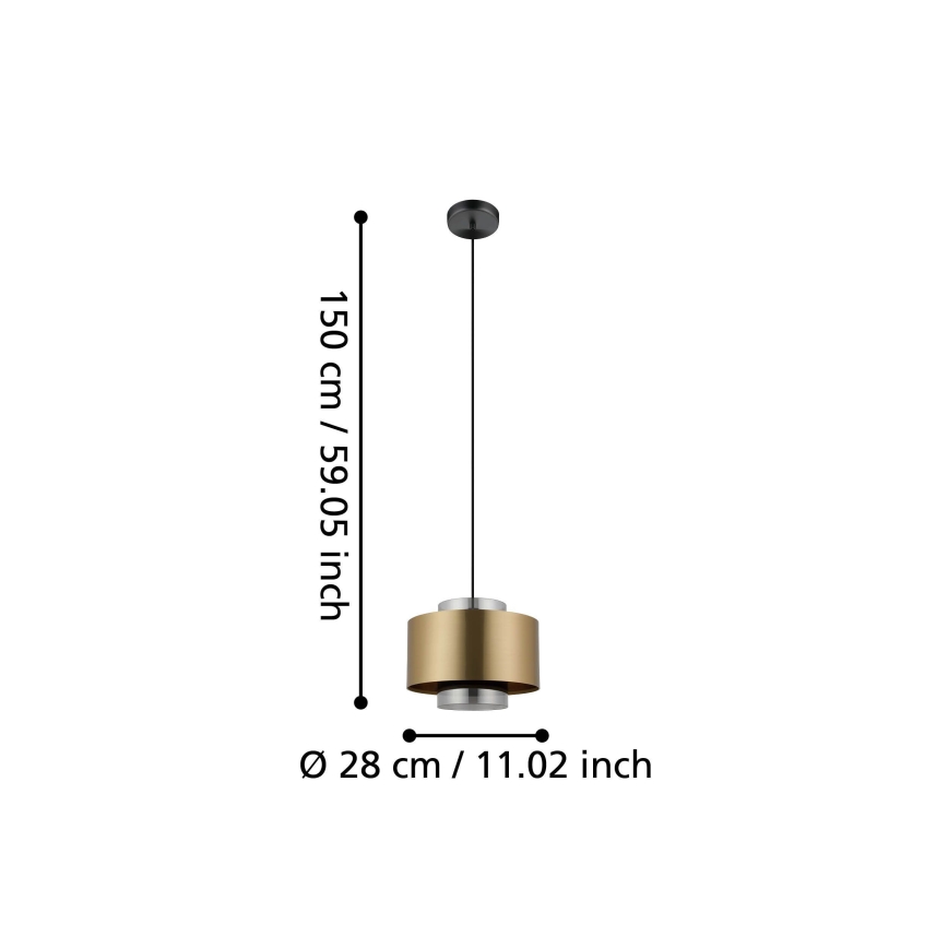 Eglo - Lámpara colgante 1xE27/40W/230V dorado