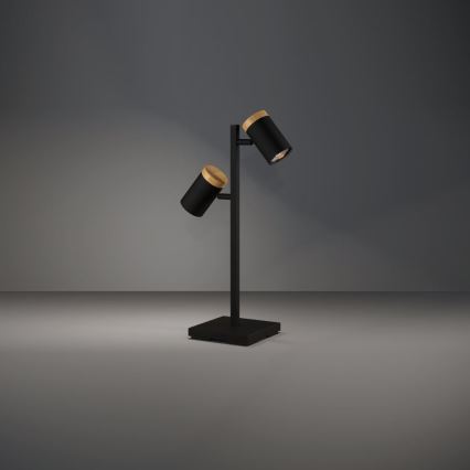 Eglo - Lámpara de mesa LED 2xGU10/4,5W/230V 3000K negro/marrón