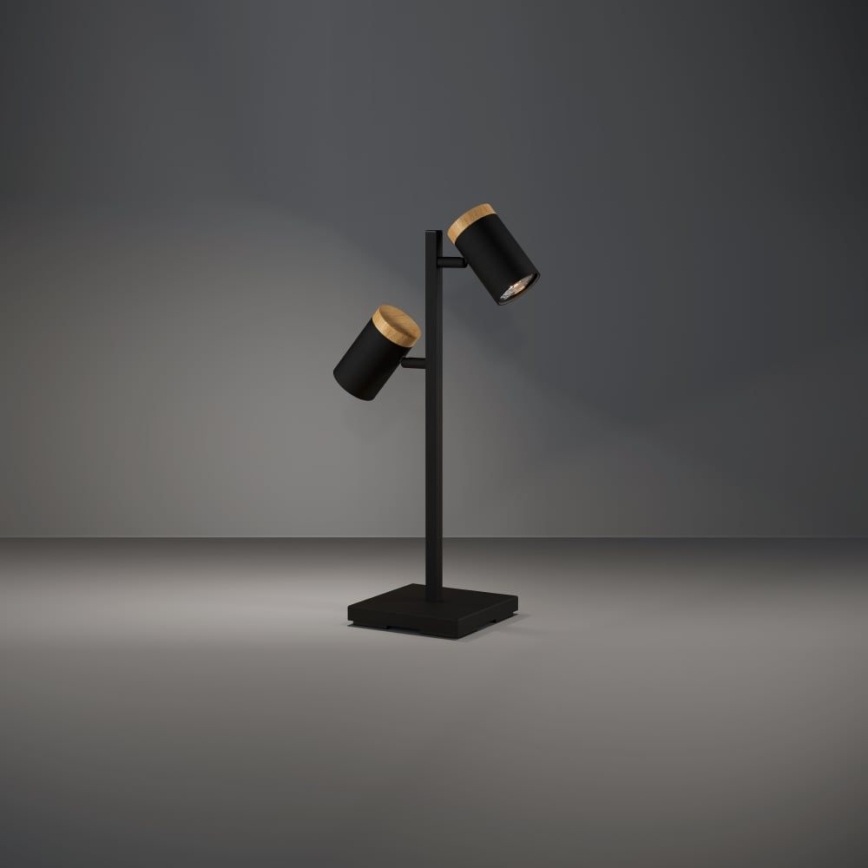 Eglo - Lámpara de mesa LED 2xGU10/4,5W/230V 3000K negro/marrón