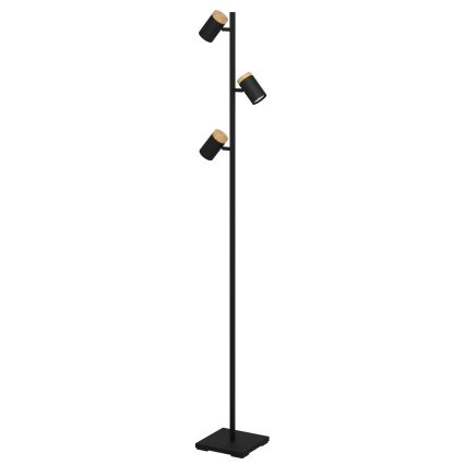 Eglo - Lámpara LED de pie 3xGU10/4,5W/230V 3000K negro/marrón