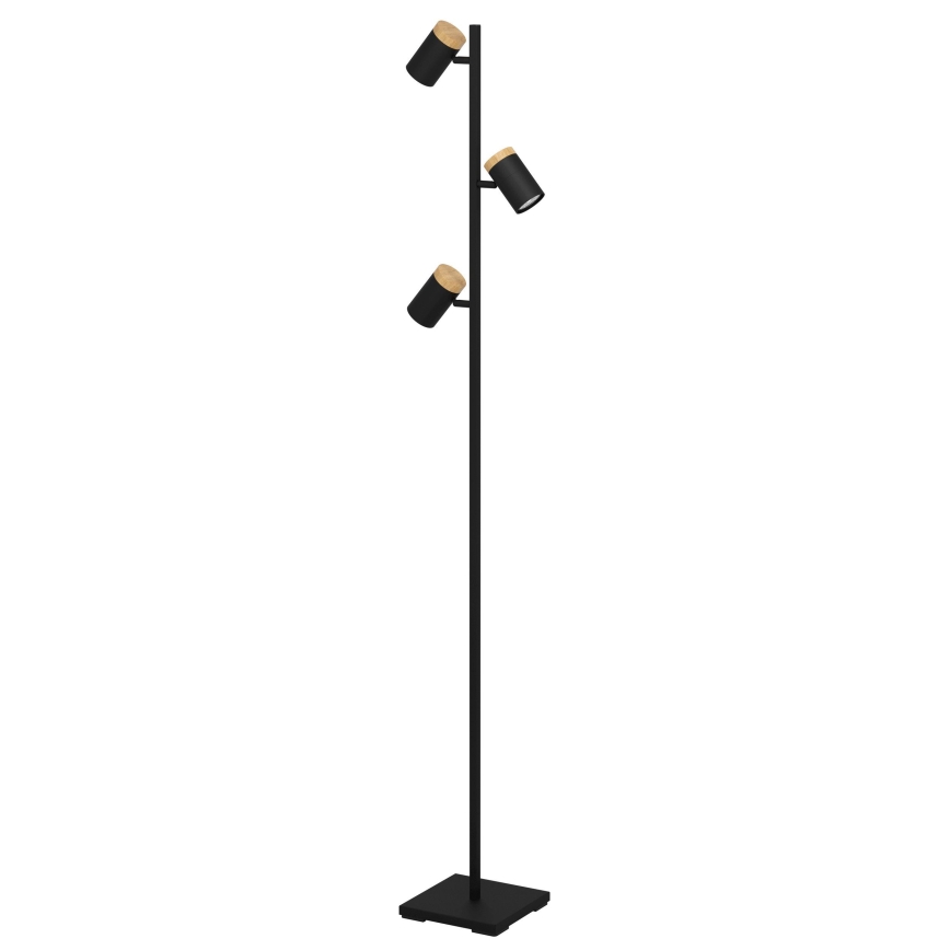 Eglo - Lámpara LED de pie 3xGU10/4,5W/230V 3000K negro/marrón