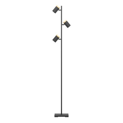 Eglo - Lámpara LED de pie 3xGU10/4,5W/230V 3000K negro/marrón