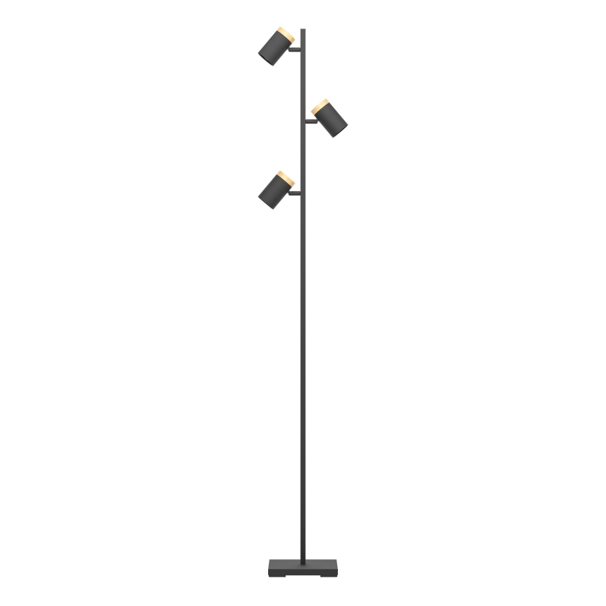 Eglo - Lámpara LED de pie 3xGU10/4,5W/230V 3000K negro/marrón