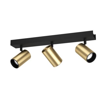 Eglo - Foco LED 3xGU10/4,5W/230V 3000K negro/dorado