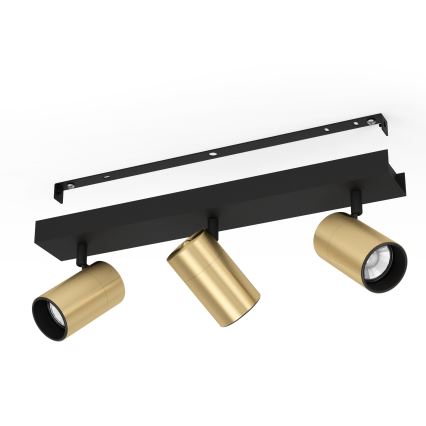 Eglo - Foco LED 3xGU10/4,5W/230V 3000K negro/dorado