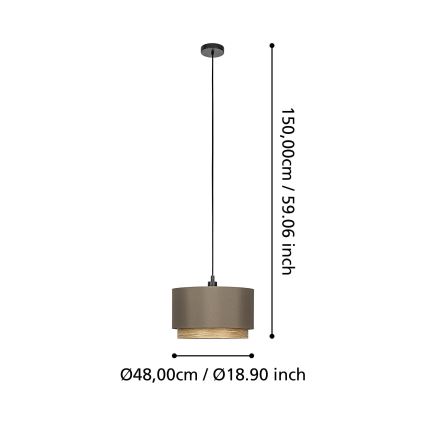 Eglo - Lámpara colgante 1xE27/40W/230V marrón