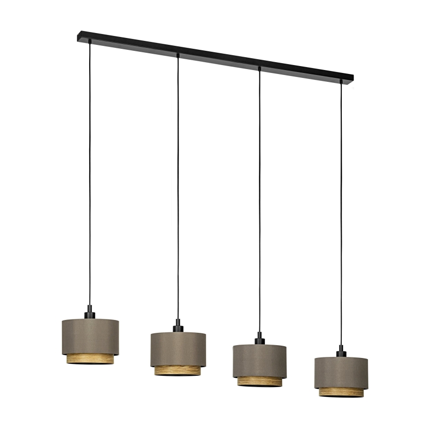 Eglo - Lámpara colgante 4xE27/40W/230V marrón