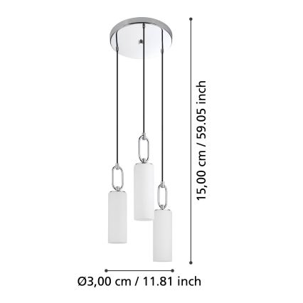 Eglo - Lámpara colgante 3xE27/40W/230V cromo brillante