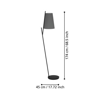 Eglo - Lámpara de pie 1xE27/40W/230V gris