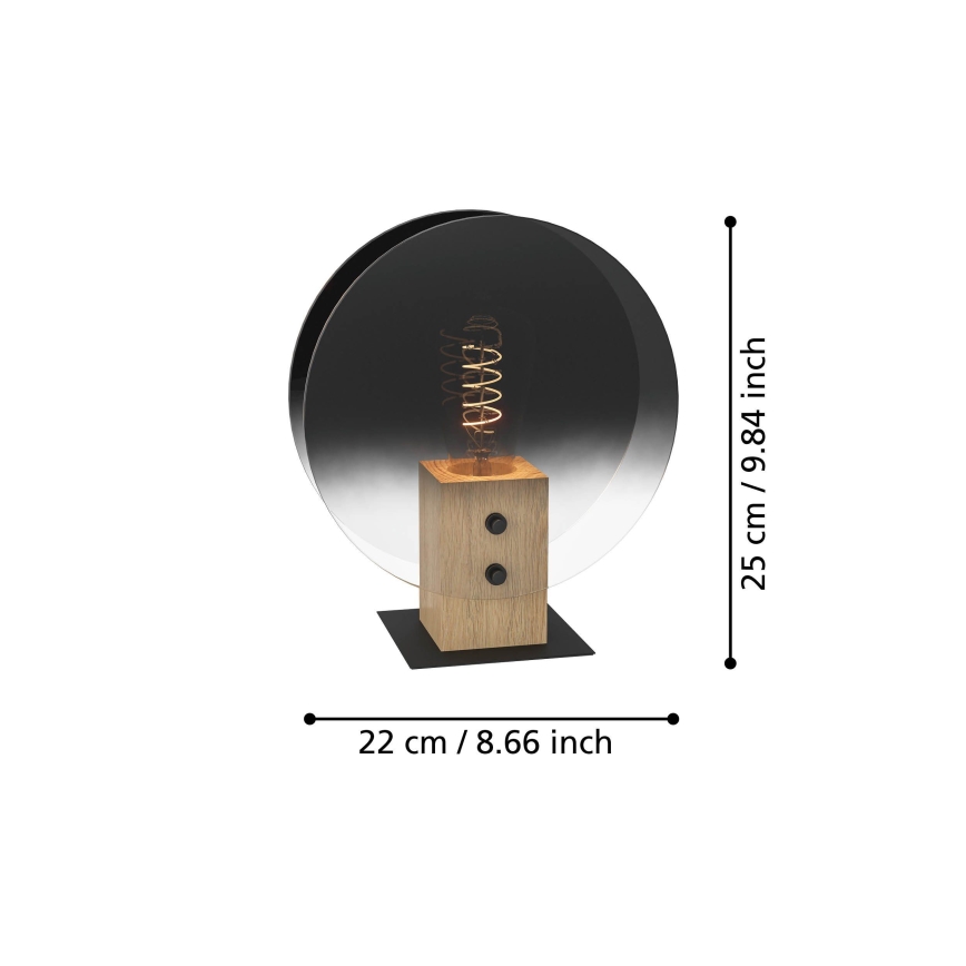 Eglo - Lámpara colgante 1xE27/40W/230V ahumado