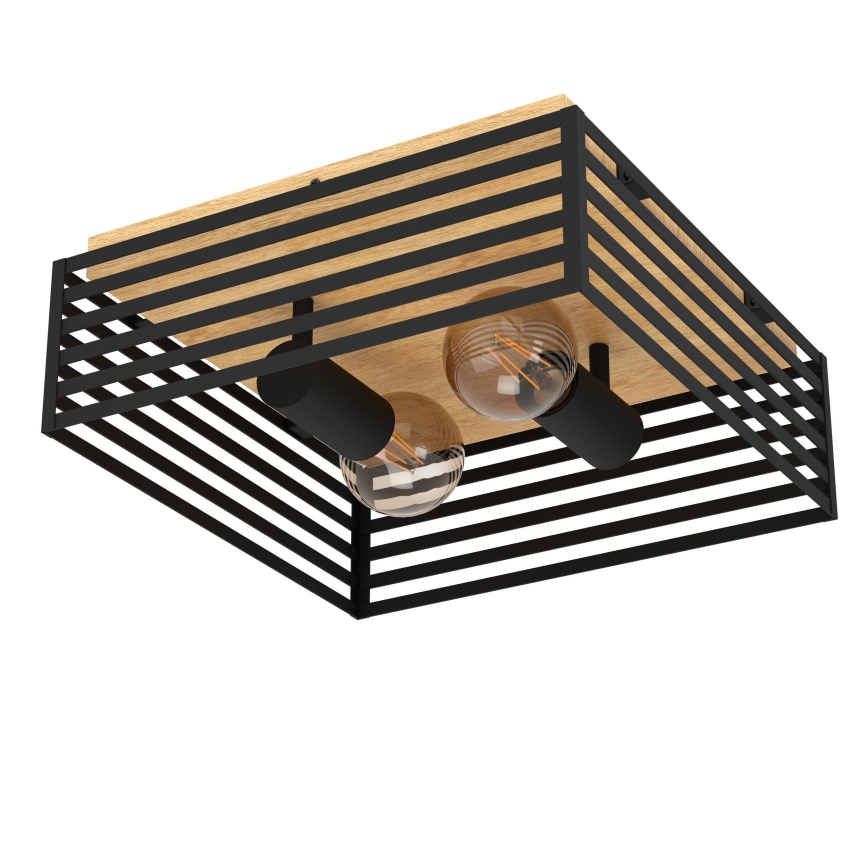 Eglo - Plafón 2xE27/40W/230V negro/marrón