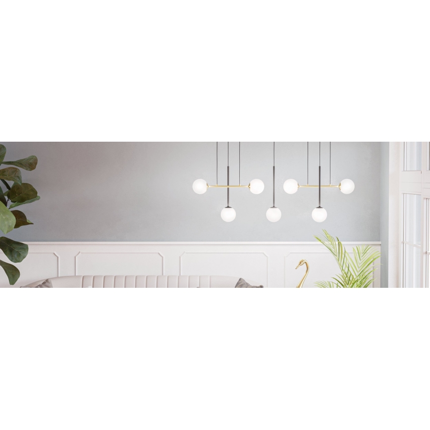 Eglo - Lámpara colgante 7xE14/40W/230V dorado/negro