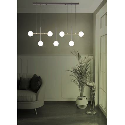 Eglo - Lámpara colgante 7xE14/40W/230V dorado/negro