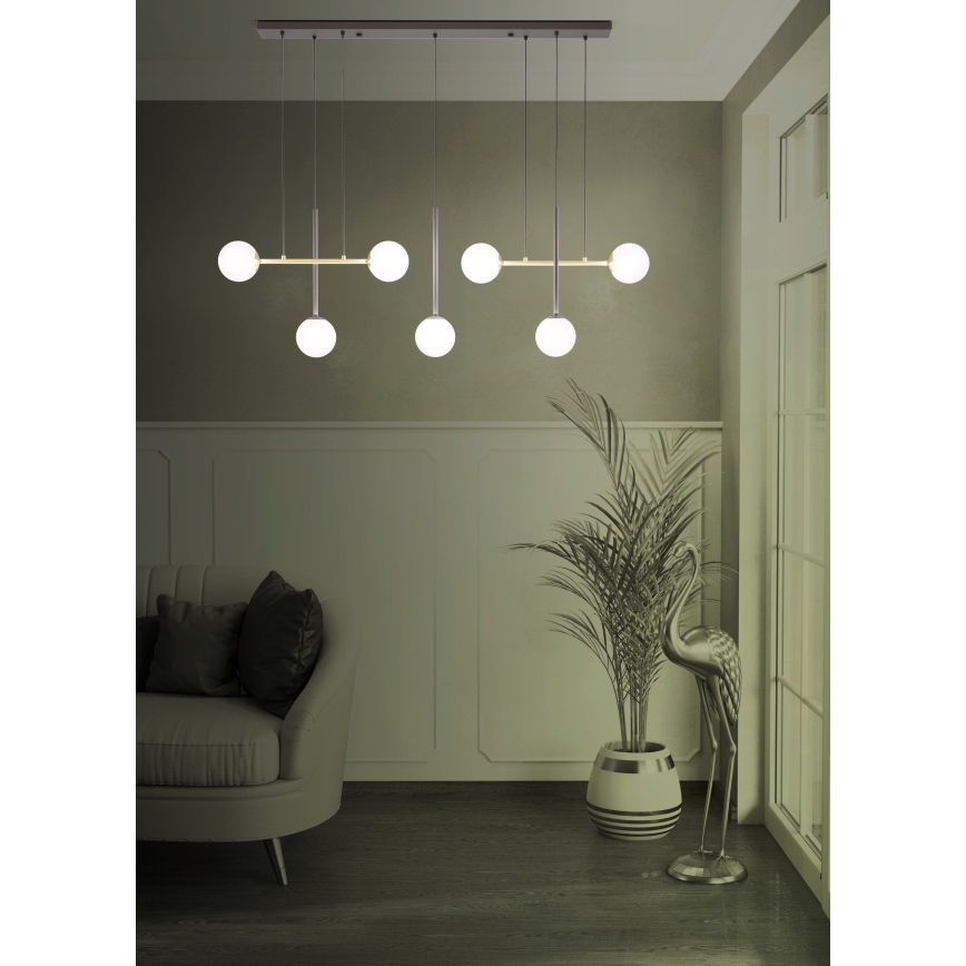 Eglo - Lámpara colgante 7xE14/40W/230V dorado/negro