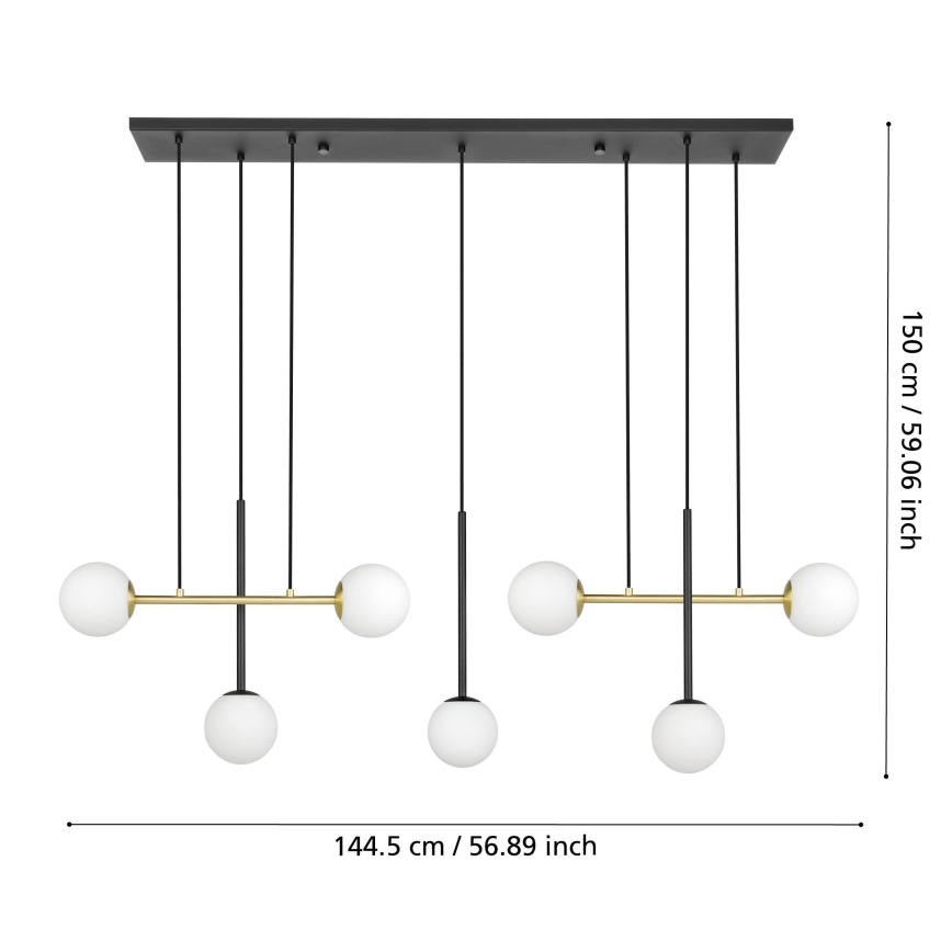 Eglo - Lámpara colgante 7xE14/40W/230V dorado/negro