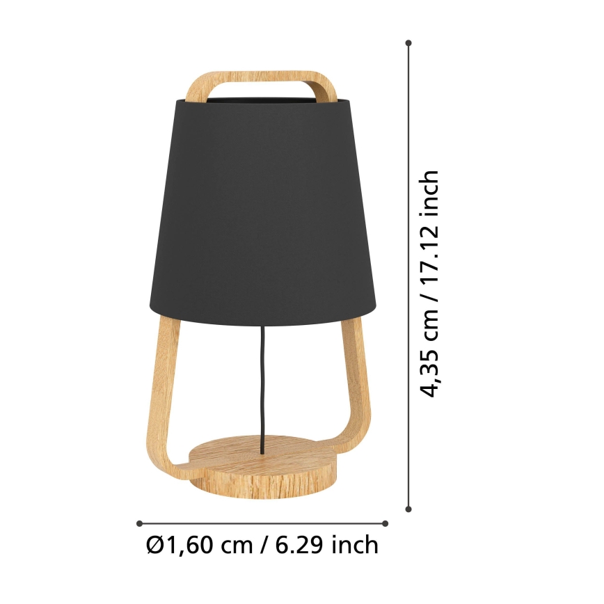 Eglo - Lámpara de mesa 1xE27/40W/230V negro