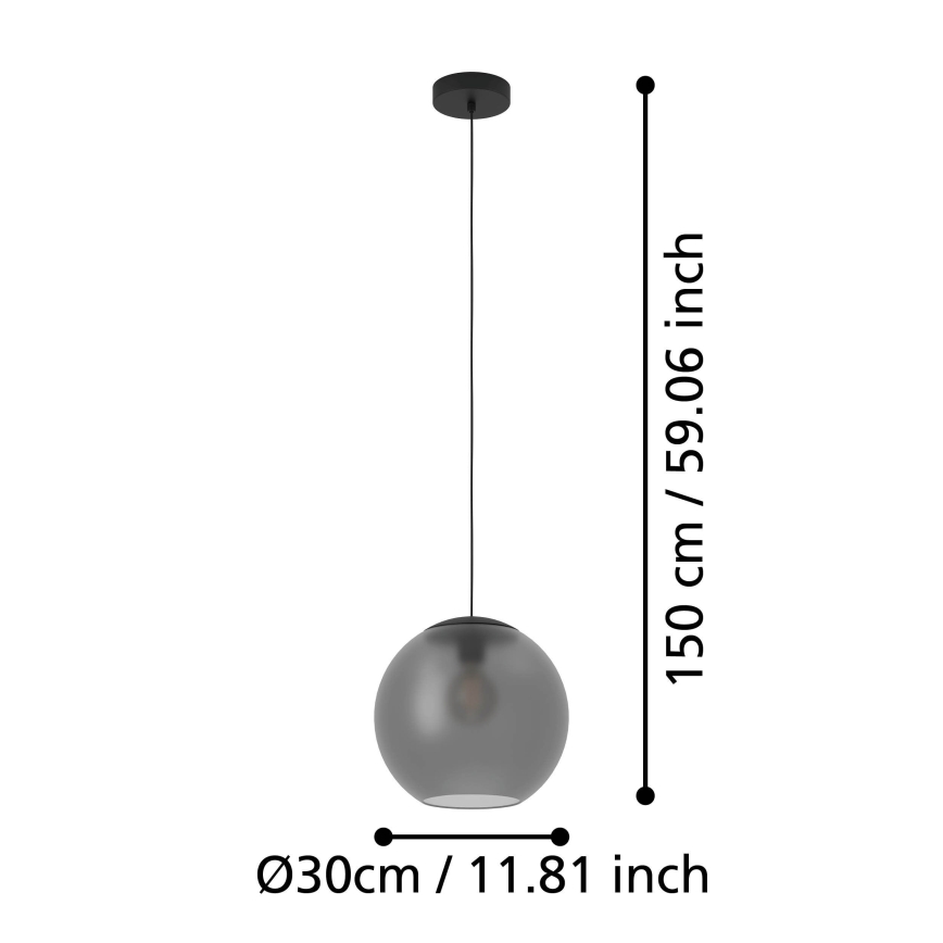 Eglo - Lámpara colgante 1xE27/40W/230V ahumado