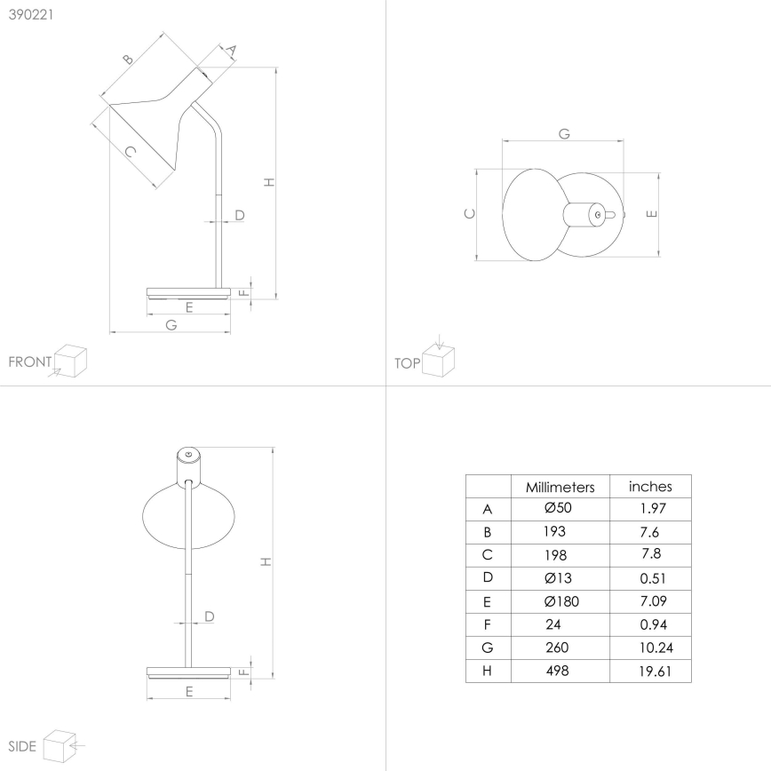 Eglo - Lámpara de mesa 1xE27/28W/230V negro