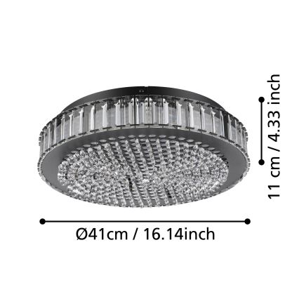 Eglo - Plafón LED regulable LED/23,5W/230V 4000K negro