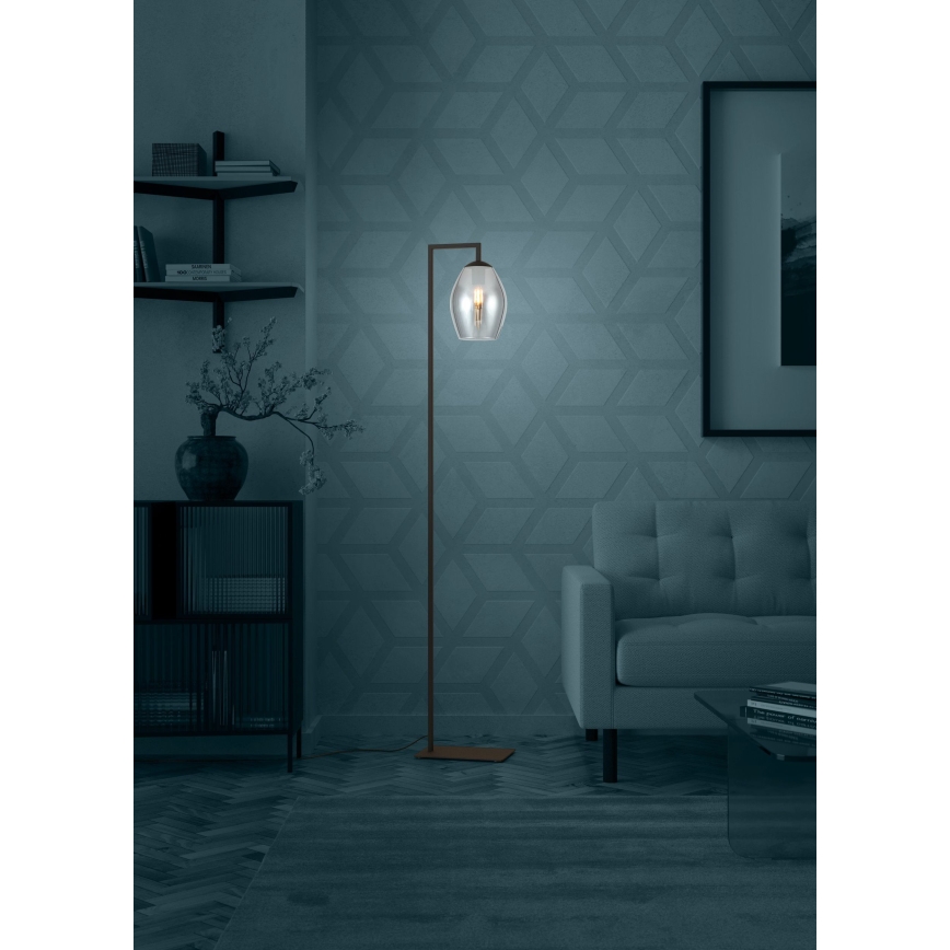 Eglo - Lámpara de pie 1xE27/40W/230V ahumado