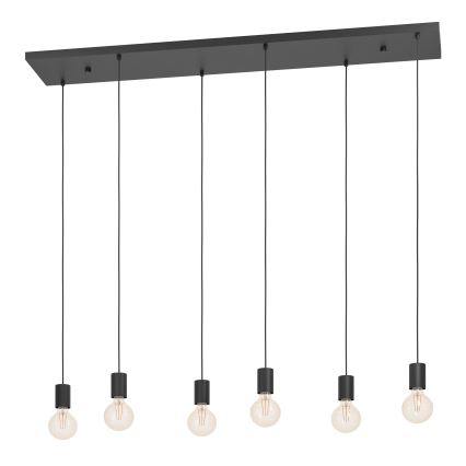 Eglo - Lámpara colgante 6xE27/40W/230V negro