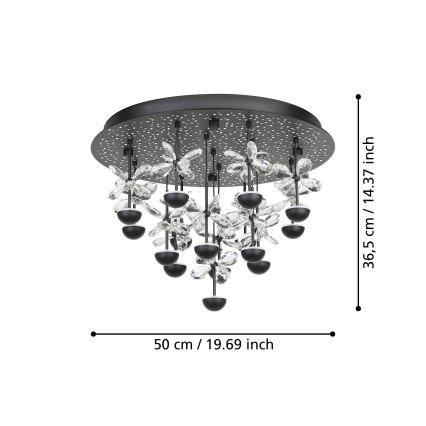 Eglo - Plafón LED regulable LED/27W/230V 3000K negro