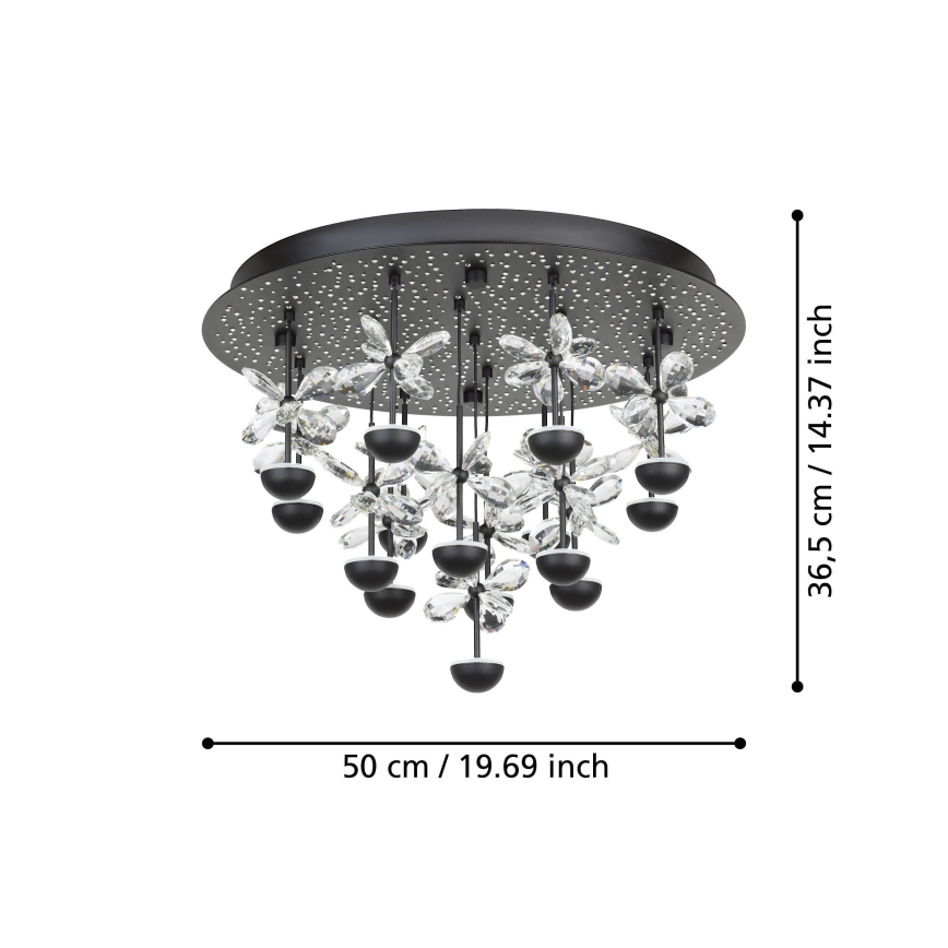 Eglo - Plafón LED regulable LED/27W/230V 3000K negro
