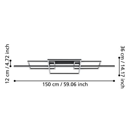 Eglo - Lámpara de techo LED regulable LED/34,5W/230V 3000K negro