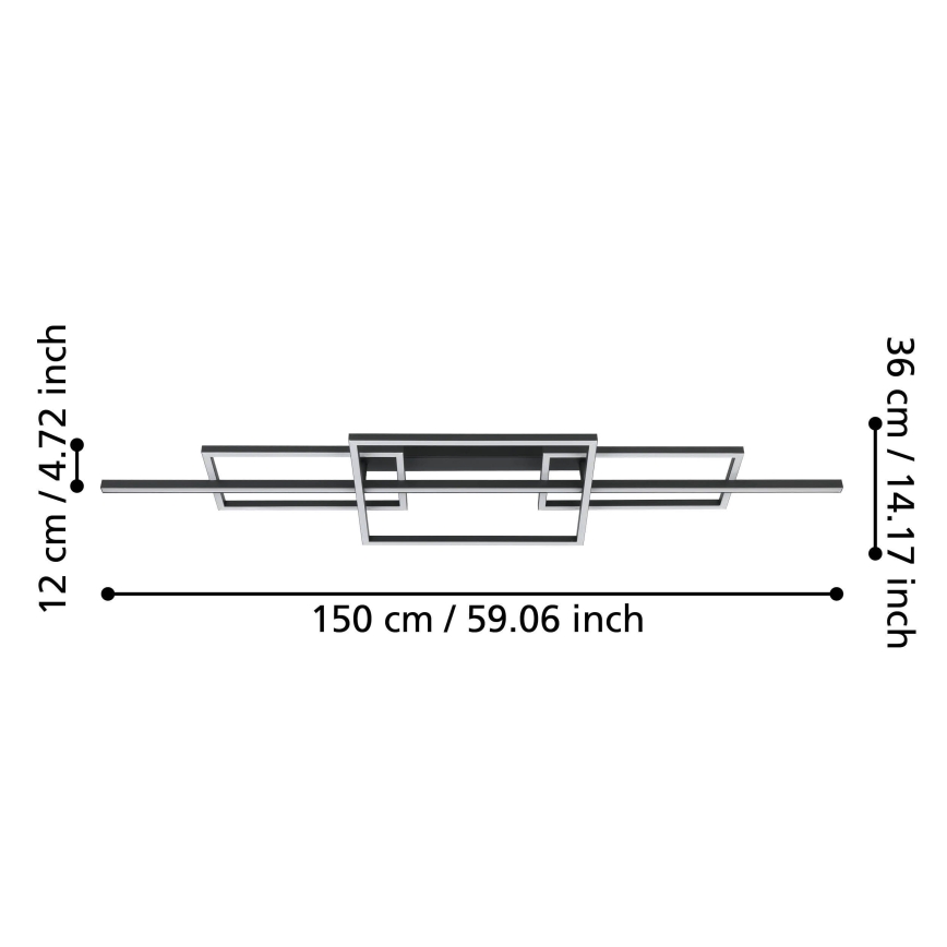 Eglo - Lámpara de techo LED regulable LED/34,5W/230V 3000K negro