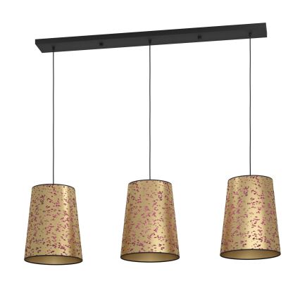 Eglo - Lámpara colgante 3xE27/25W/230V dorado/rosa