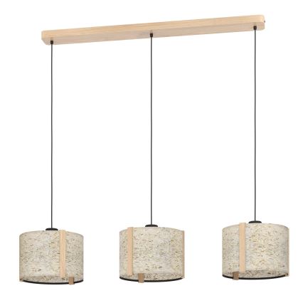 Eglo - Lámpara colgante 3xE27/25W/230V beige