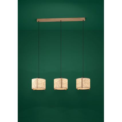 Eglo - Lámpara colgante 3xE27/25W/230V beige