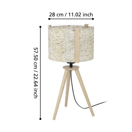 Eglo - Lámpara de mesa 1xE27/25W/230V beige