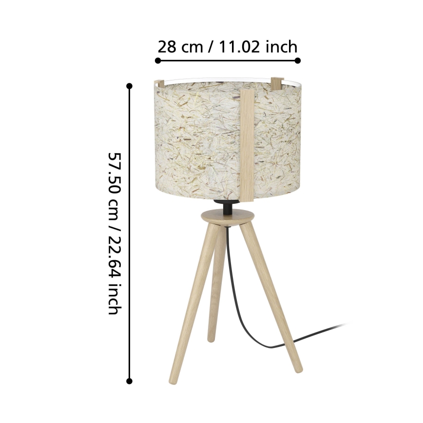 Eglo - Lámpara de mesa 1xE27/25W/230V beige
