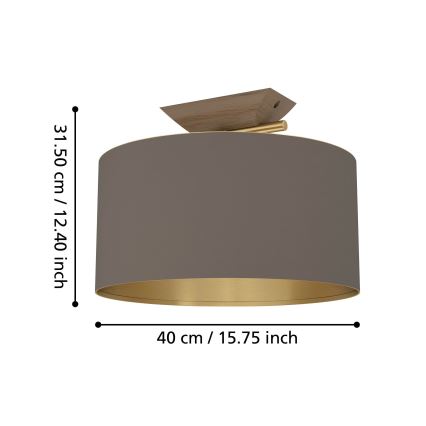 Eglo - Plafón 1xE27/40W/230V marrón/dorado