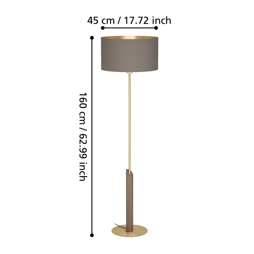 Eglo - Lámpara de pie 1xE27/40W/230V marrón/dorado
