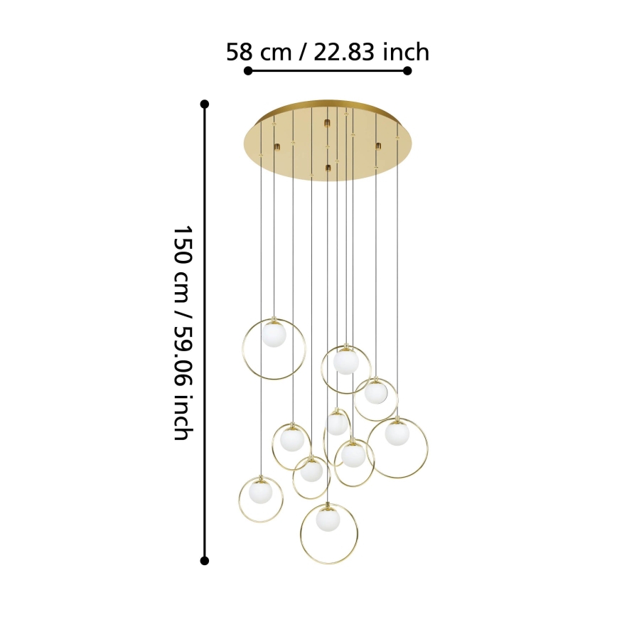 Eglo - Lámpara de araña LED regulable 10xLED/3W/230V 3000K diá. 58 cm dorado