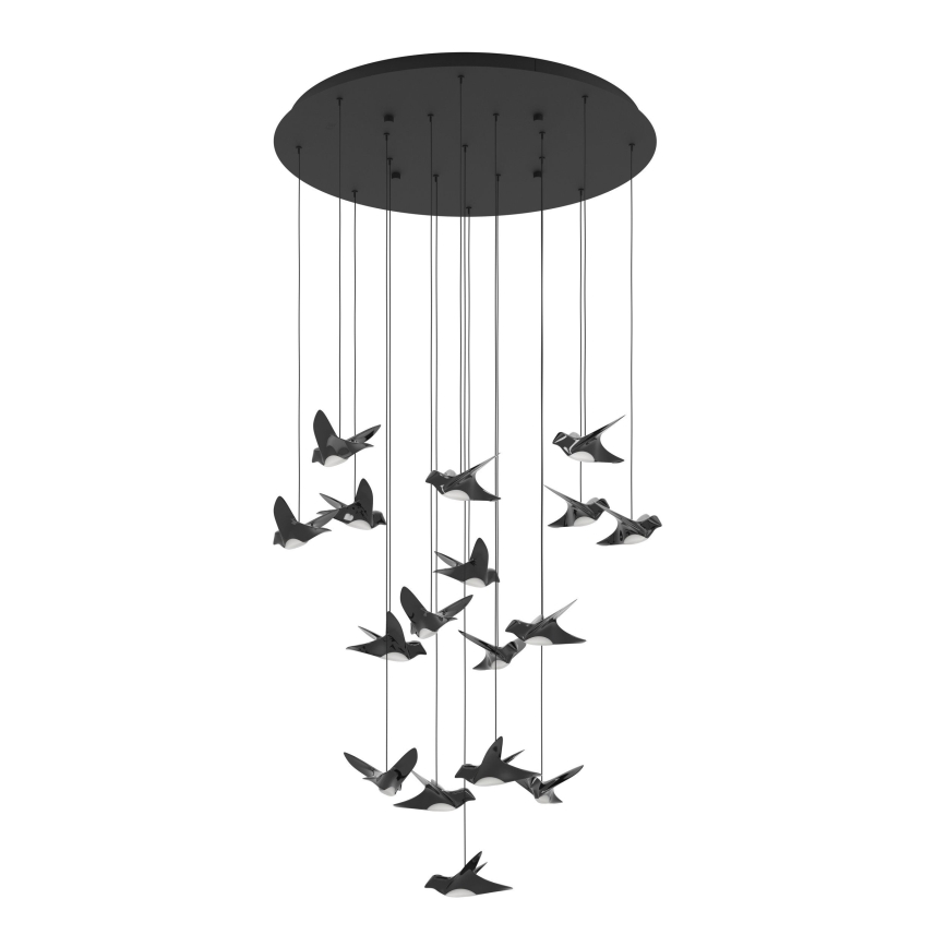 Eglo - Lámpara de araña LED regulable 17xLED/3W/230V 3000K negro