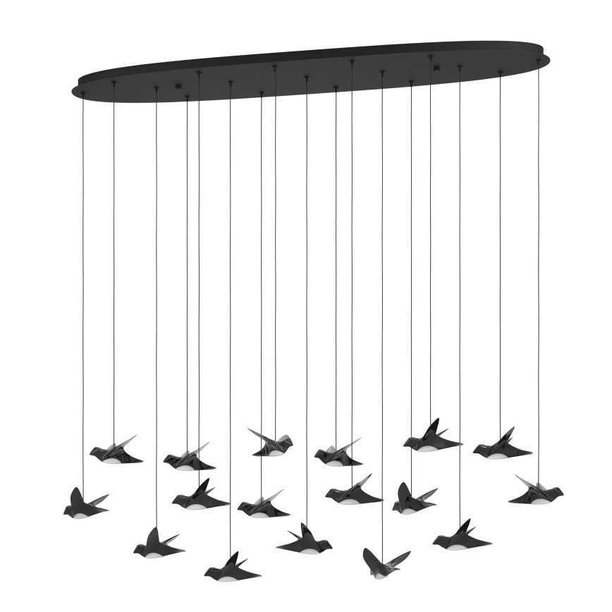 Eglo - Lámpara de araña LED regulable 17xLED/3W/230V 3000K negro