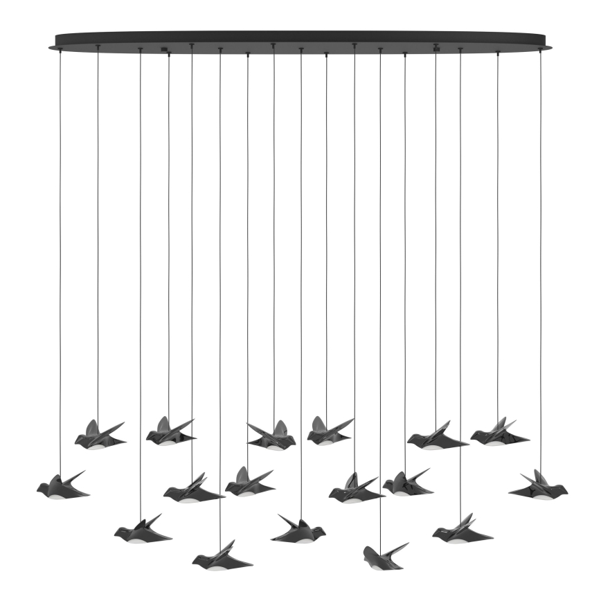 Eglo - Lámpara de araña LED regulable 17xLED/3W/230V 3000K negro