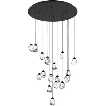 Eglo 390357 - Lámpara de araña LED regulable SINDICAT 17xLED/3W/230V negro/transparente