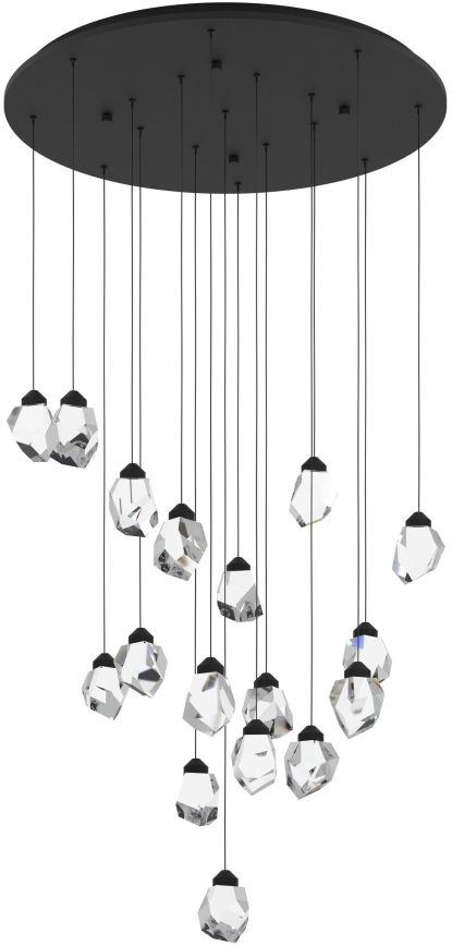 Eglo 390357 - Lámpara de araña LED regulable SINDICAT 17xLED/3W/230V negro/transparente