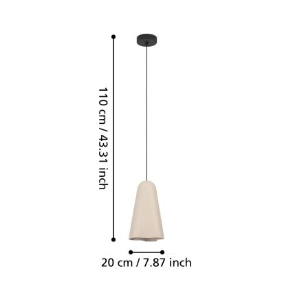 Eglo - Lámpara colgante 1xE27/40W/230V beige